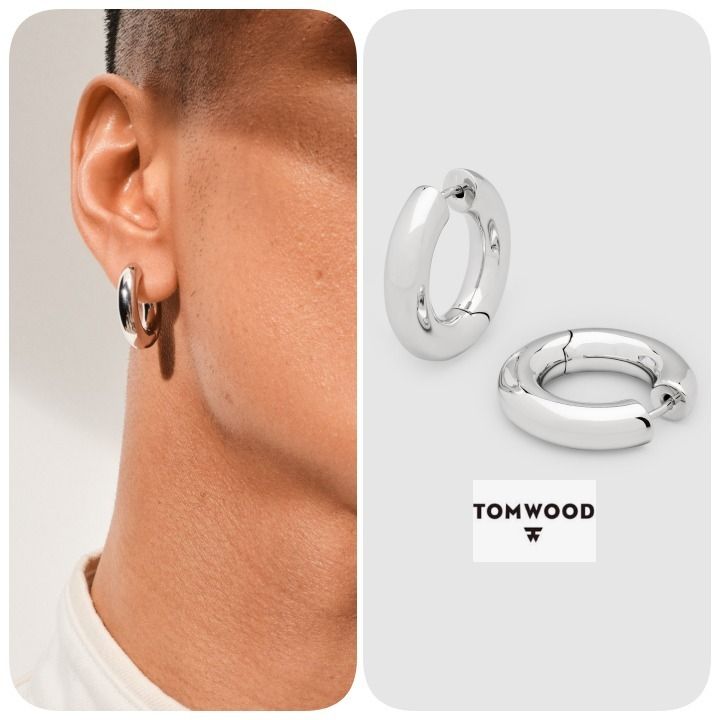 関税送込み＊Tom Wood＊チャンキーフープ ピアスM 925シルバー (Tom