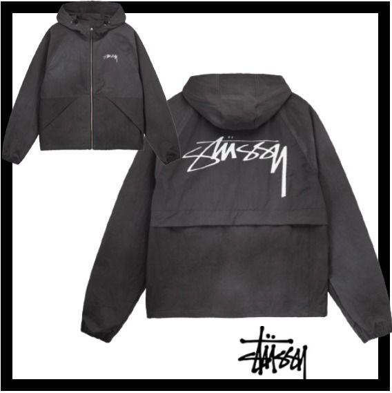 ☆関税込☆Stussy☆STUSSY Wave Dye Beach Shell Jacket Black