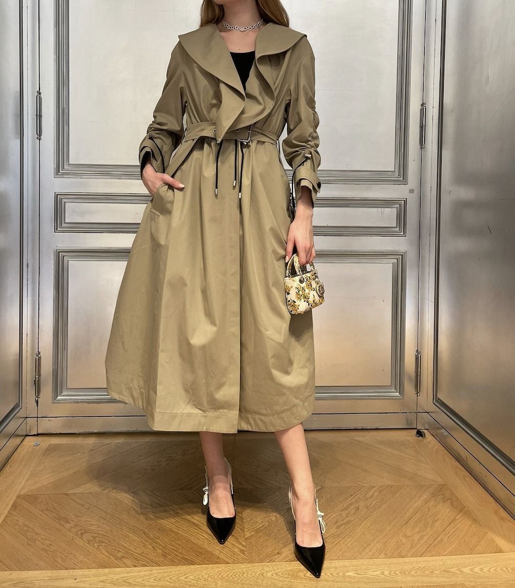 DIOR新作】23SS ラッフル襟 トレンチコート (Dior/トレンチコート