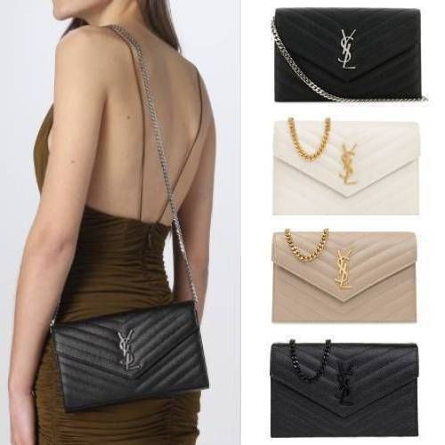 SAINT LAURENT】モノグラム チェーン ウォレット (Saint Laurent