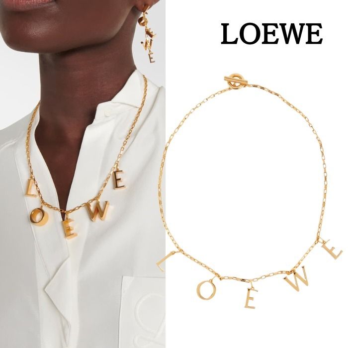 LOEWE】ロエベ ロゴ スターリングシルバー ネックレス (LOEWE