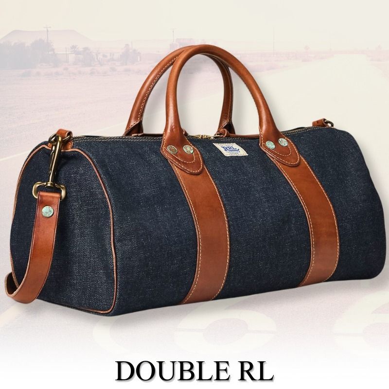 NEW】RRL Leather-Trim Denim Duffel ダッフルバッグ 2way (RRL
