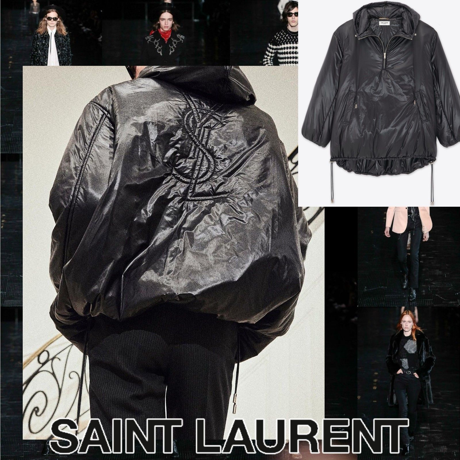 Saint Laurent YSL カサンドラ ナイロン アノラック ジャケット (Saint