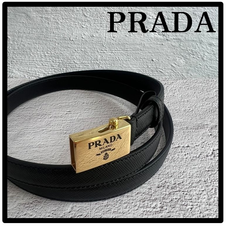 ☆関税込☆PRADA☆プラダ ロゴ バックル ベルト レディース☆ (PRADA