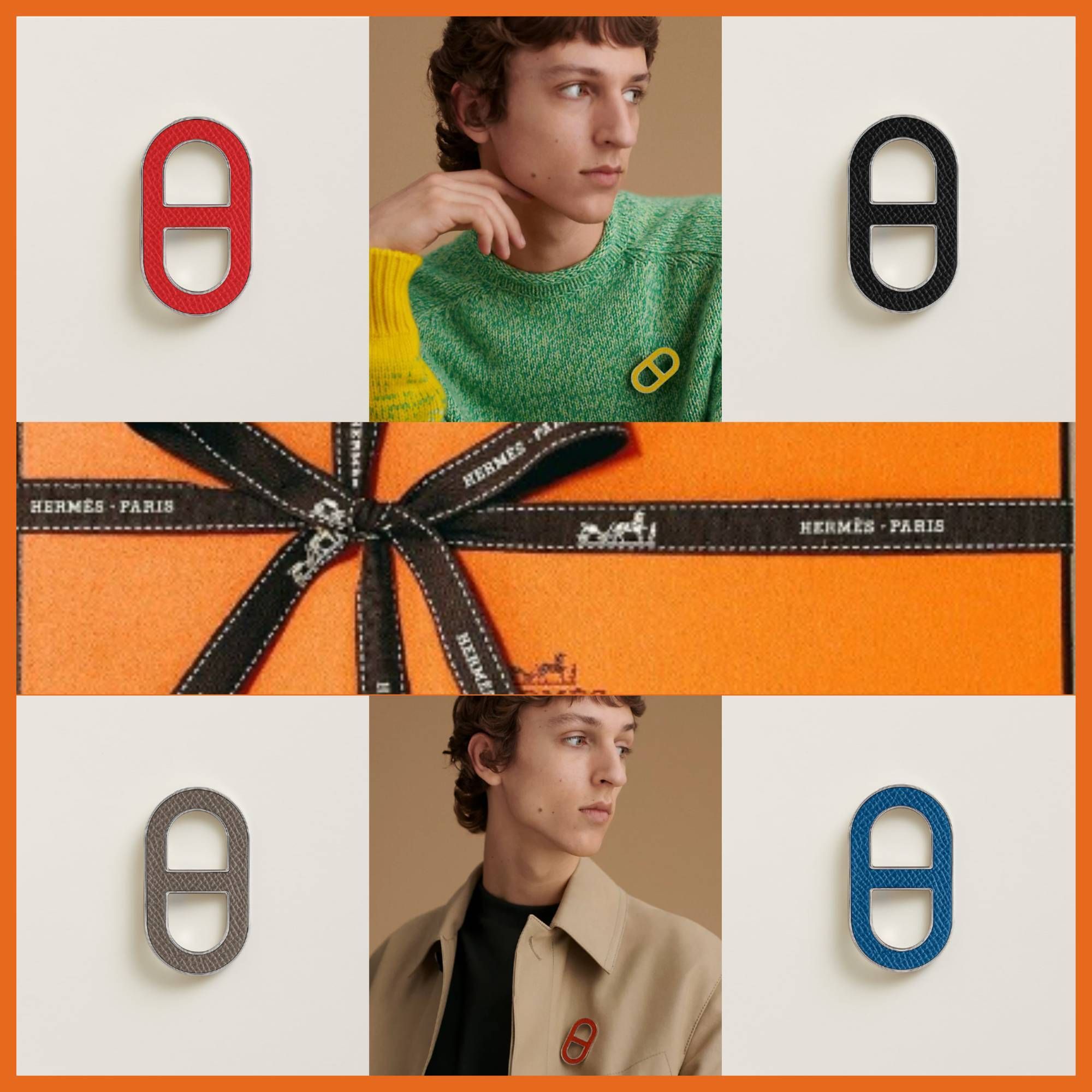 直営店♪ギフトに大人気☆HERMES☆【シェーヌダンクル】ブローチ