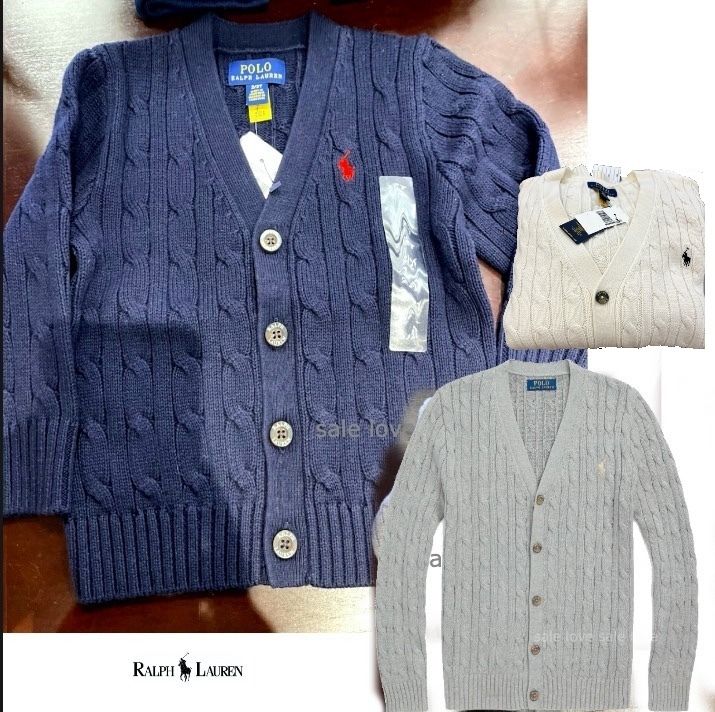 大人もOK ラルフローレンケーブルニットコットンカーディガン (Ralph