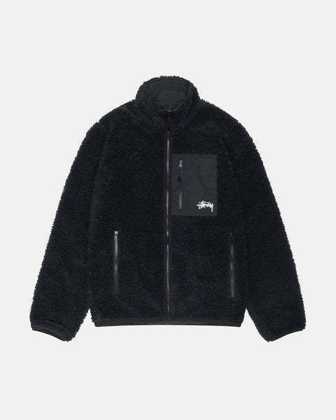 STUSSY☆】SHERPA REVERSIBLE JACKET BLACK UNISEX (STUSSY/フリース
