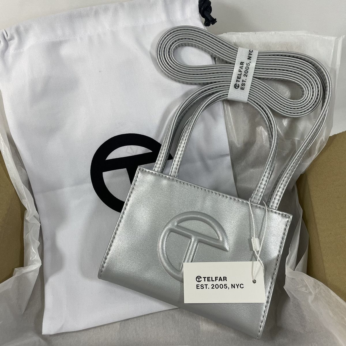 即お届 Telfar テルファースモール ショッピングバッグ シルバー