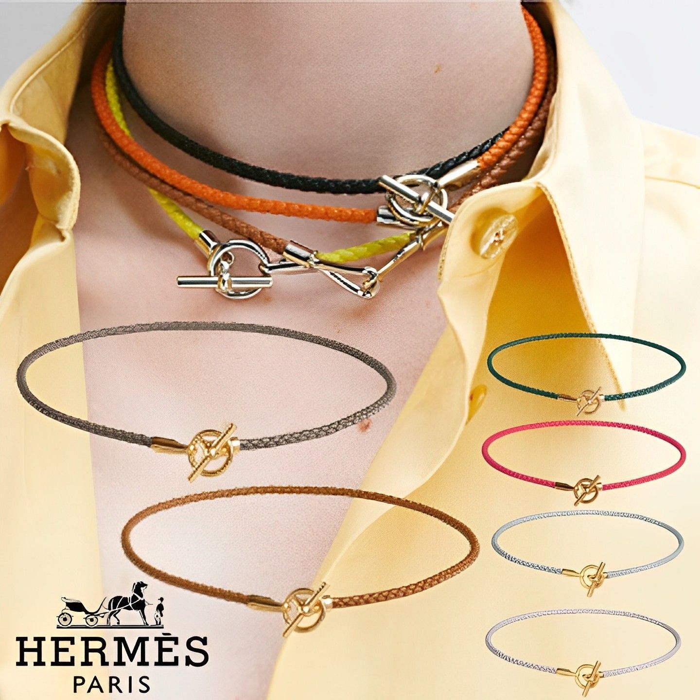シンプルながら存在感たっぷり♪【HERMES】《Glenan》ネックレス