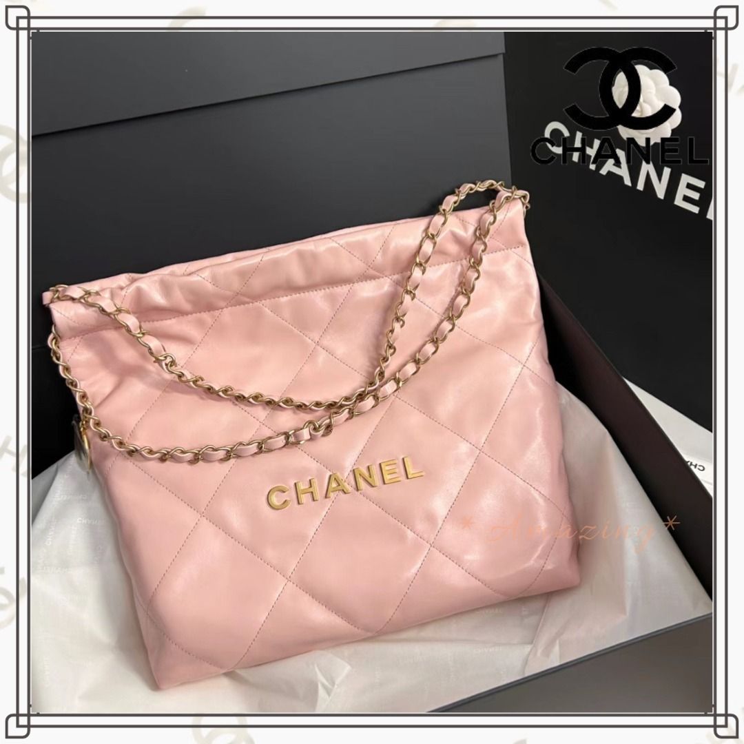 CHANEL 22☆ミニ ハンドバッグ シャイニーカーフスキン (CHANEL