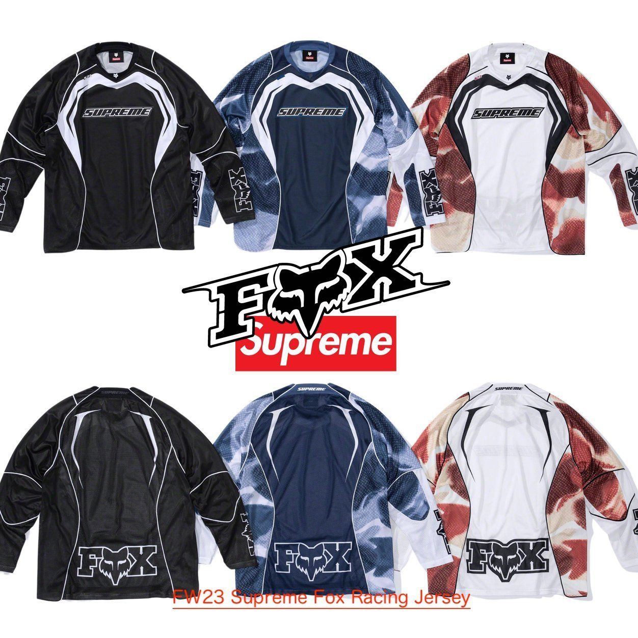 FW23 Supreme Fox Racing Jersey - フォックス レーシング (Supreme