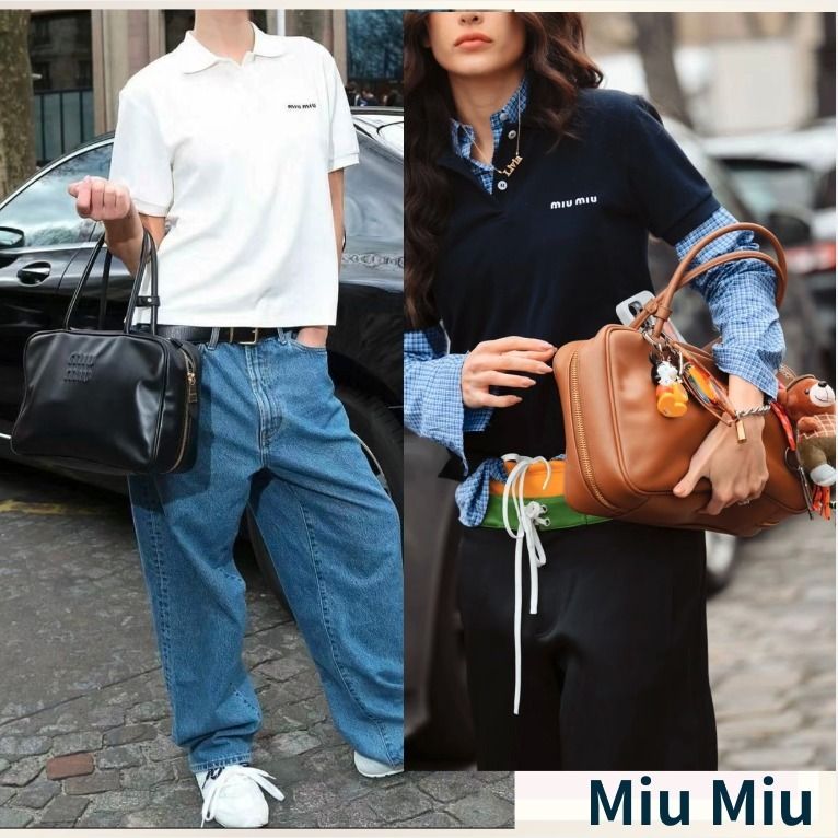 待望のメンズライン☆Miu Miu☆ロゴボウリングバッグ (MiuMiu/トート