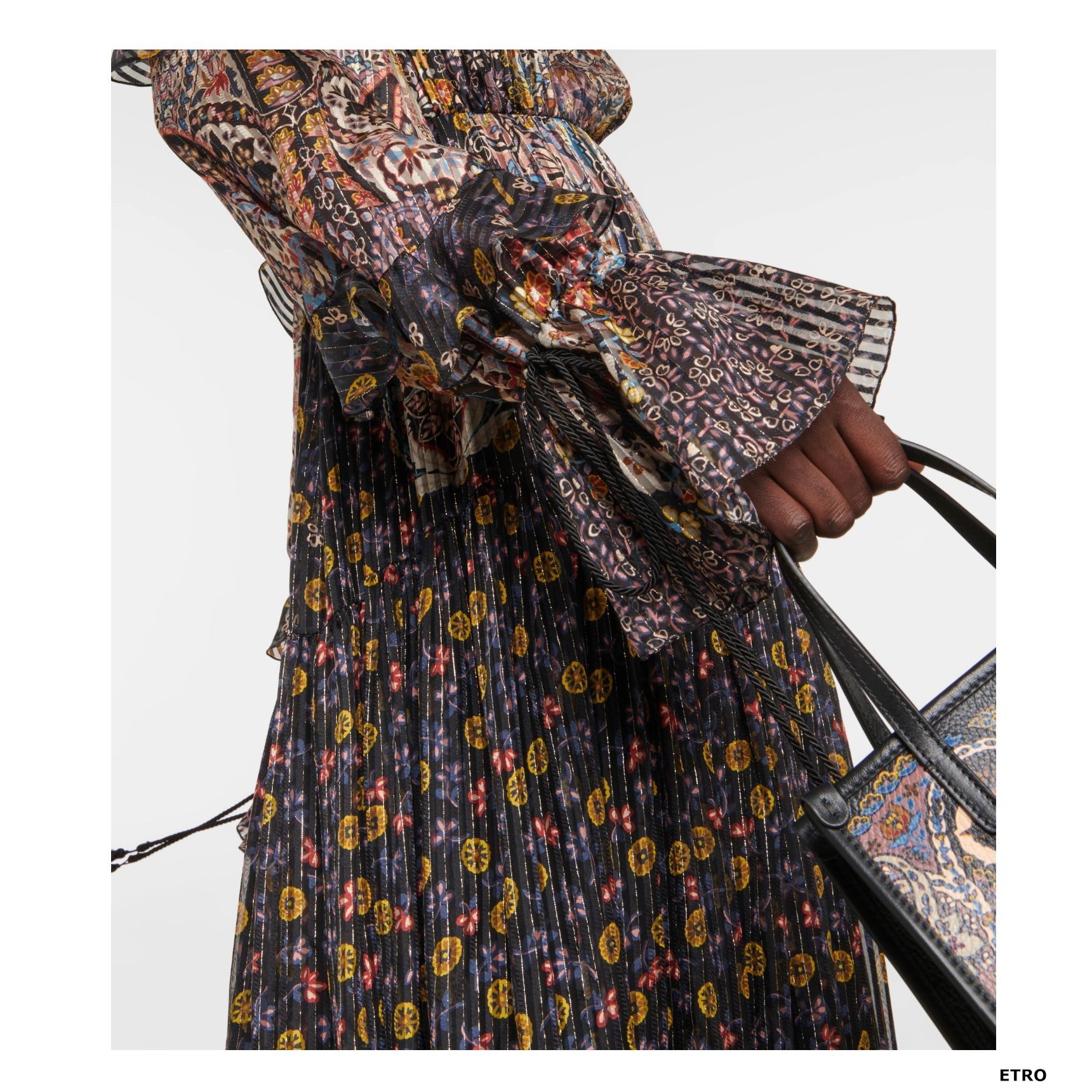 ETRO エトロ ワンピース Paisley pleated metallic silk 738993 (ETRO