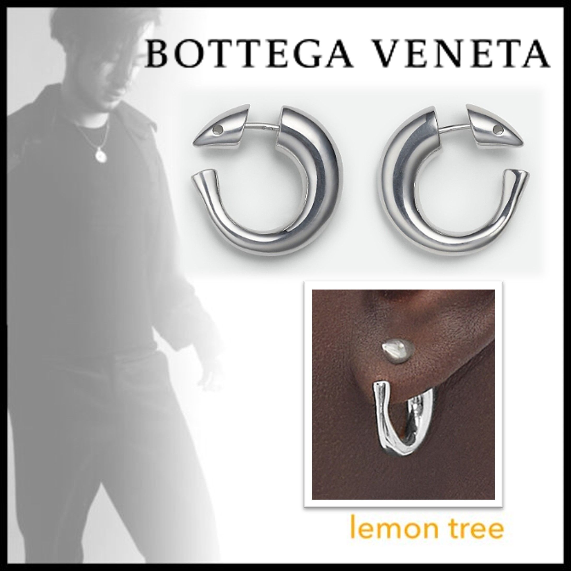 BOTTEGA VENETA】サーディン フープピアス シルバー (BOTTEGA VENETA