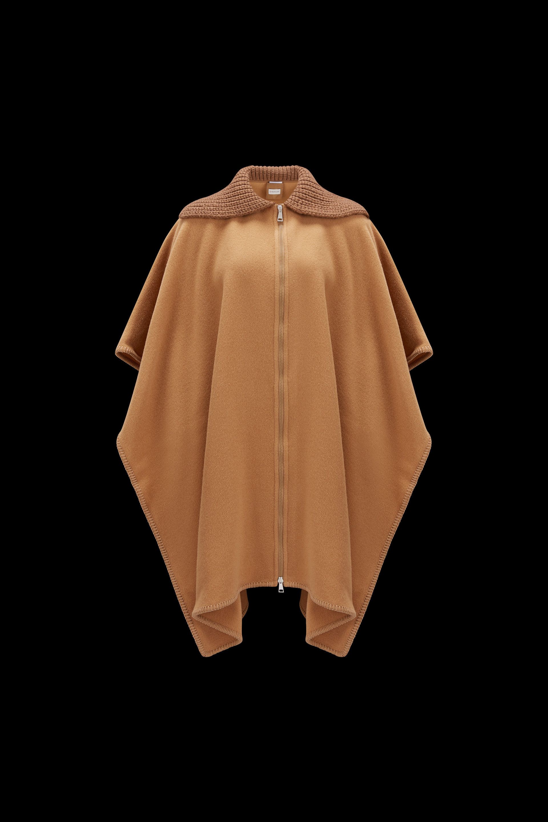 MONCLER 2023/24秋冬新作 ロゴ付き ウールケープ (MONCLER/ポンチョ