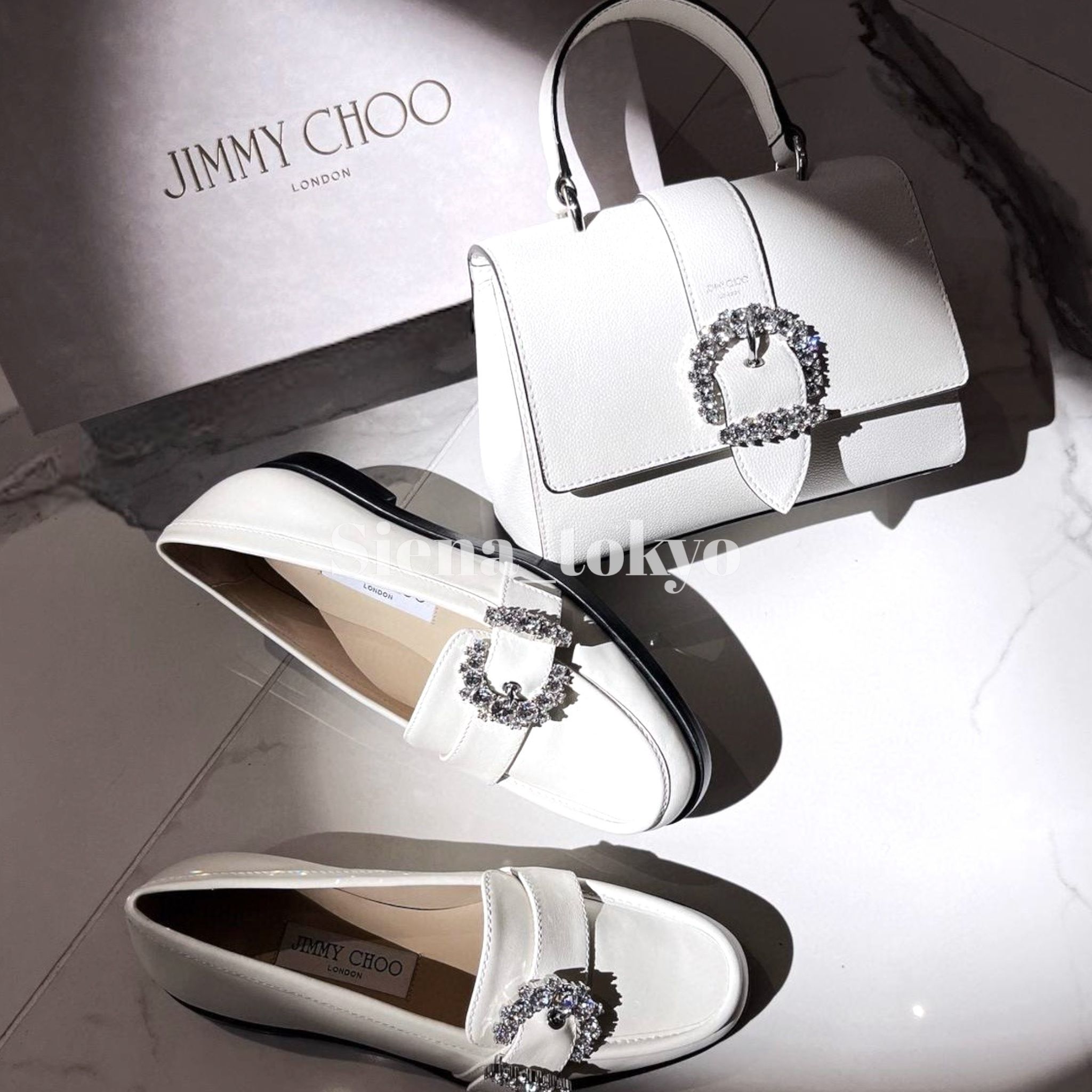 ジミーチュウ Cheri キラキラ ビジュー ローファー (Jimmy Choo