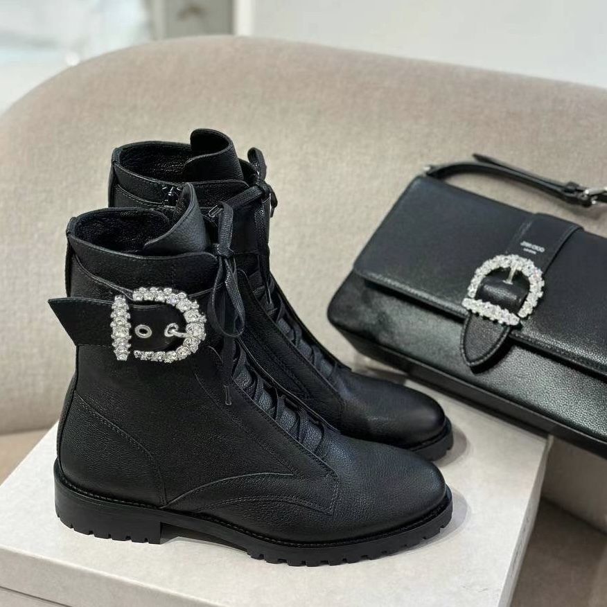 ジミーチュウ Cheri ビジュー レースアップ ブーツ Jimmy Choo (Jimmy