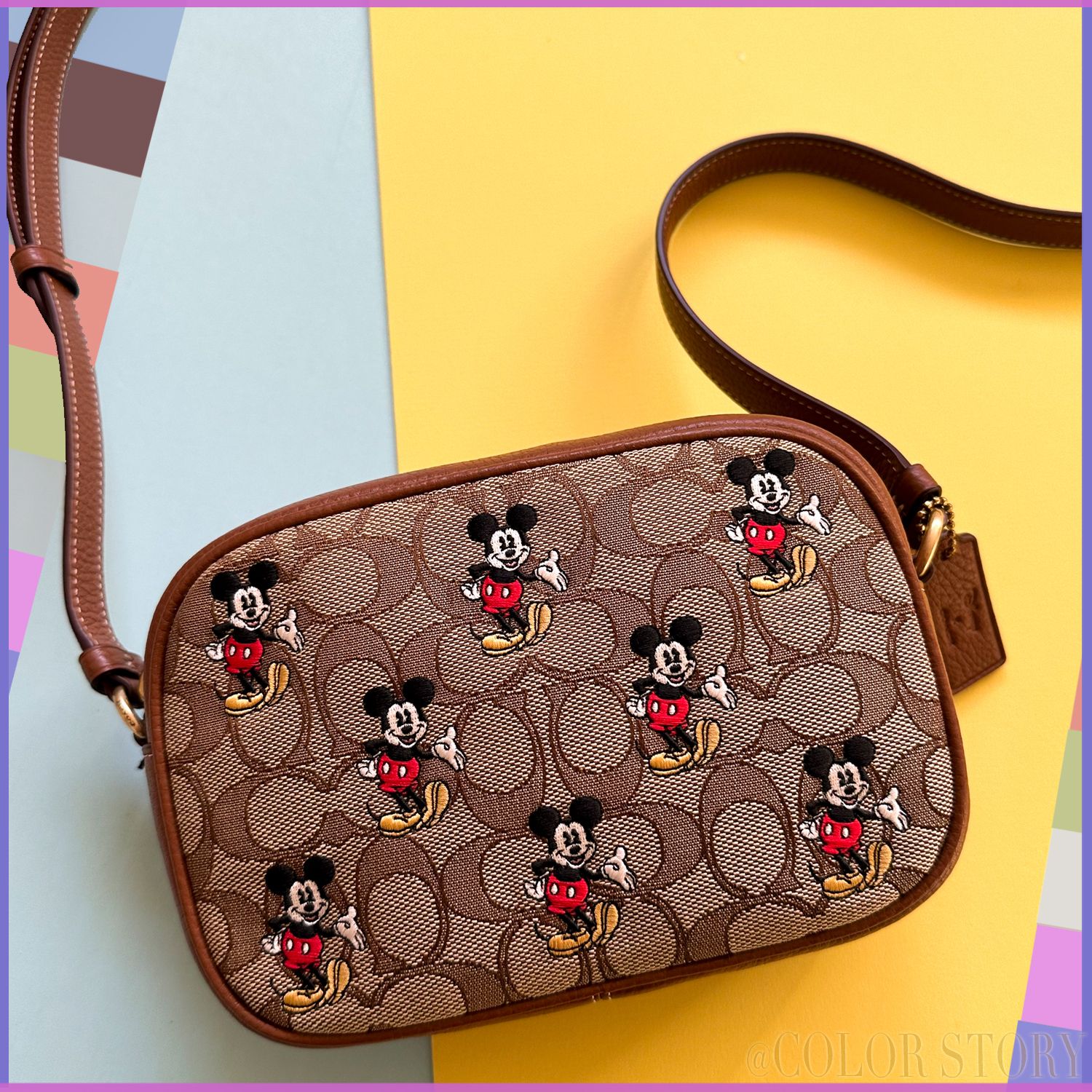 COACHxディズニー】○夢の共演○ミッキー○刺繍 カメラバッグ (Coach