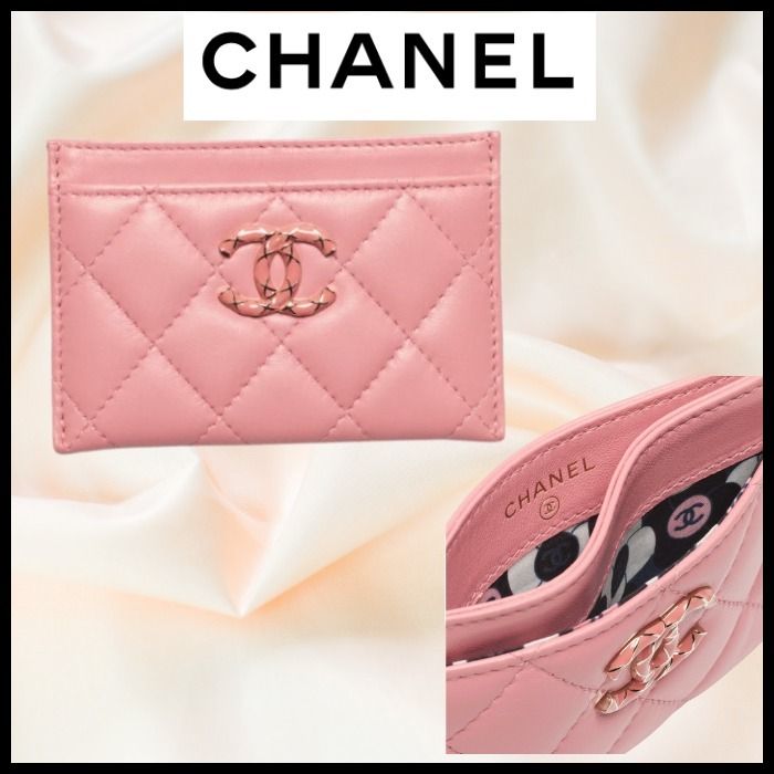 NEW☆ピンク【CHANEL】カードケース シャネルロゴ (CHANEL/カード