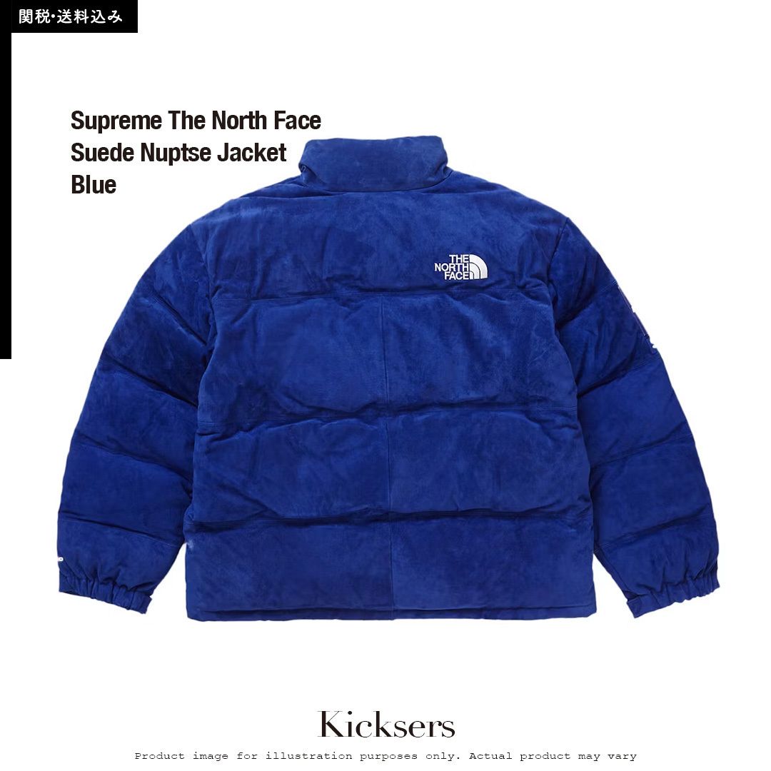 人気ヌプシ Supreme The North Face Suede Nuptse Jacket Blue