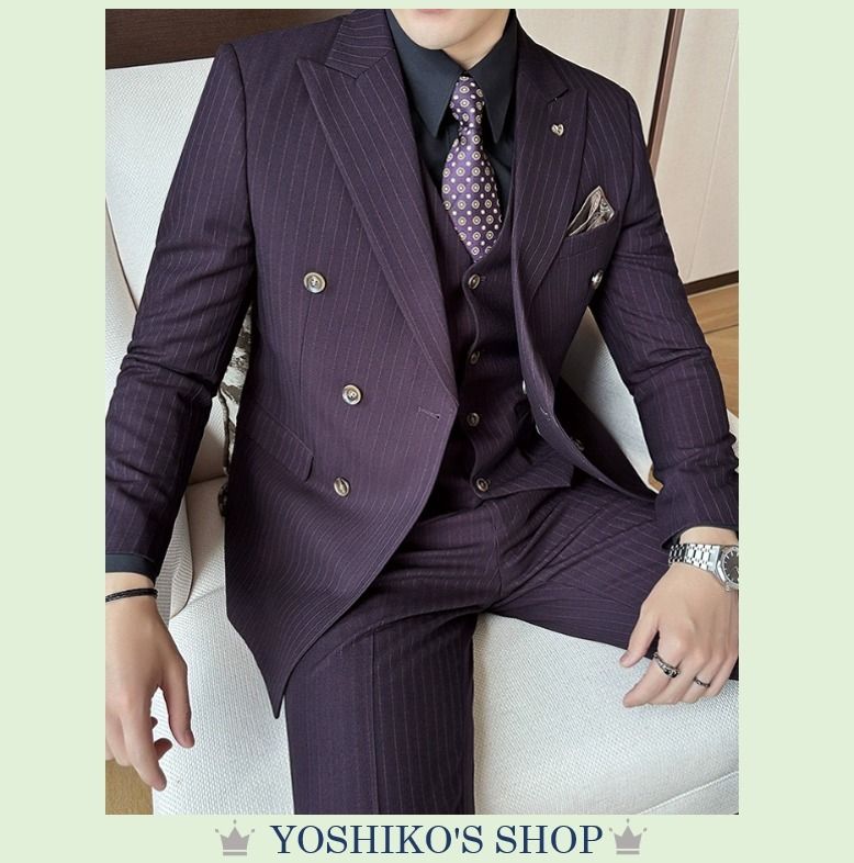 定番必須2点セットスーツセット総柄結婚式二次会パーティー9643