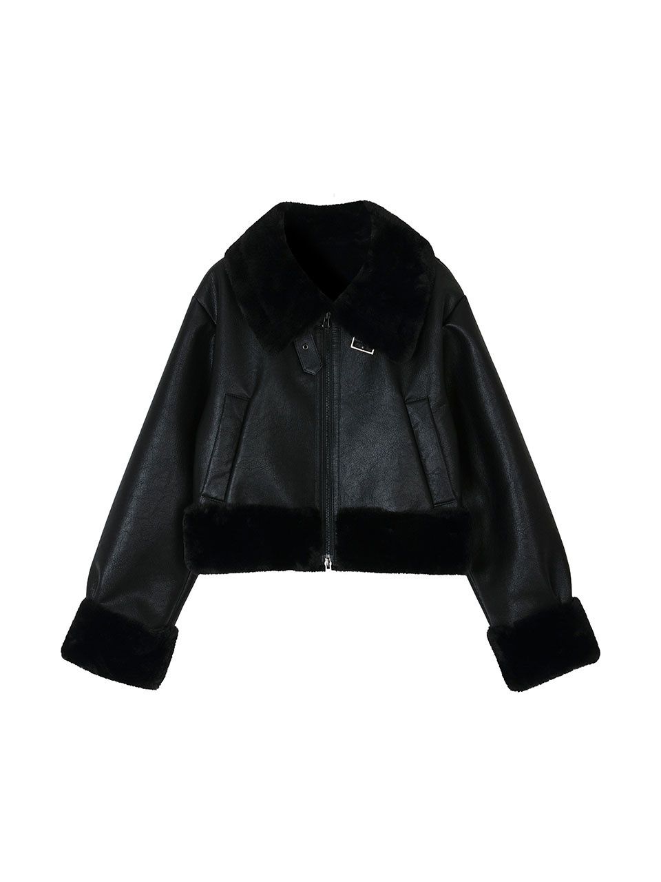 BOHEMIAN SEOUL】BOHEMSEO HIGH NECK SHORT MUSTANG IN BLACK