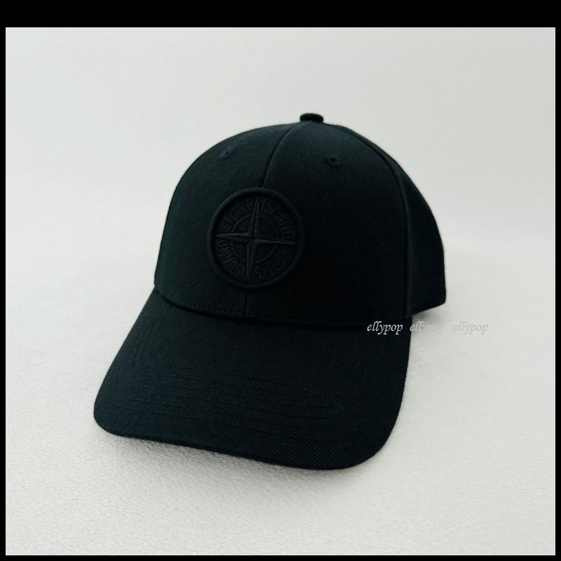 Stone Island 6-Panel Cap Black ベースボールキャップ 帽子 (STONE