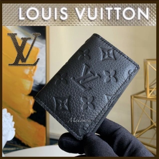 ルイヴィトン ☆ ギフト◎ カードケース LV ロゴ ブラック (Louis