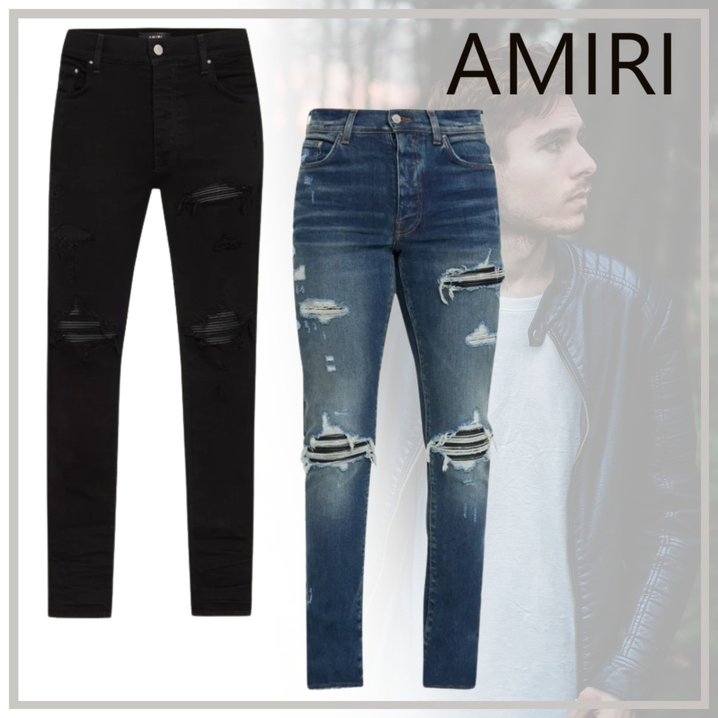 大人クールな【AMIRI】MX1 ダメージ スキニー ジーンズ 24SS新作