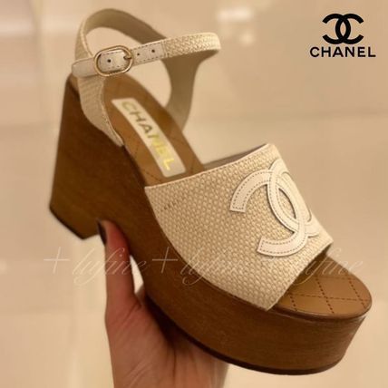 新作！24P☆】CHANEL/シャネル ロゴ サンダル 厚底 (CHANEL/サンダル