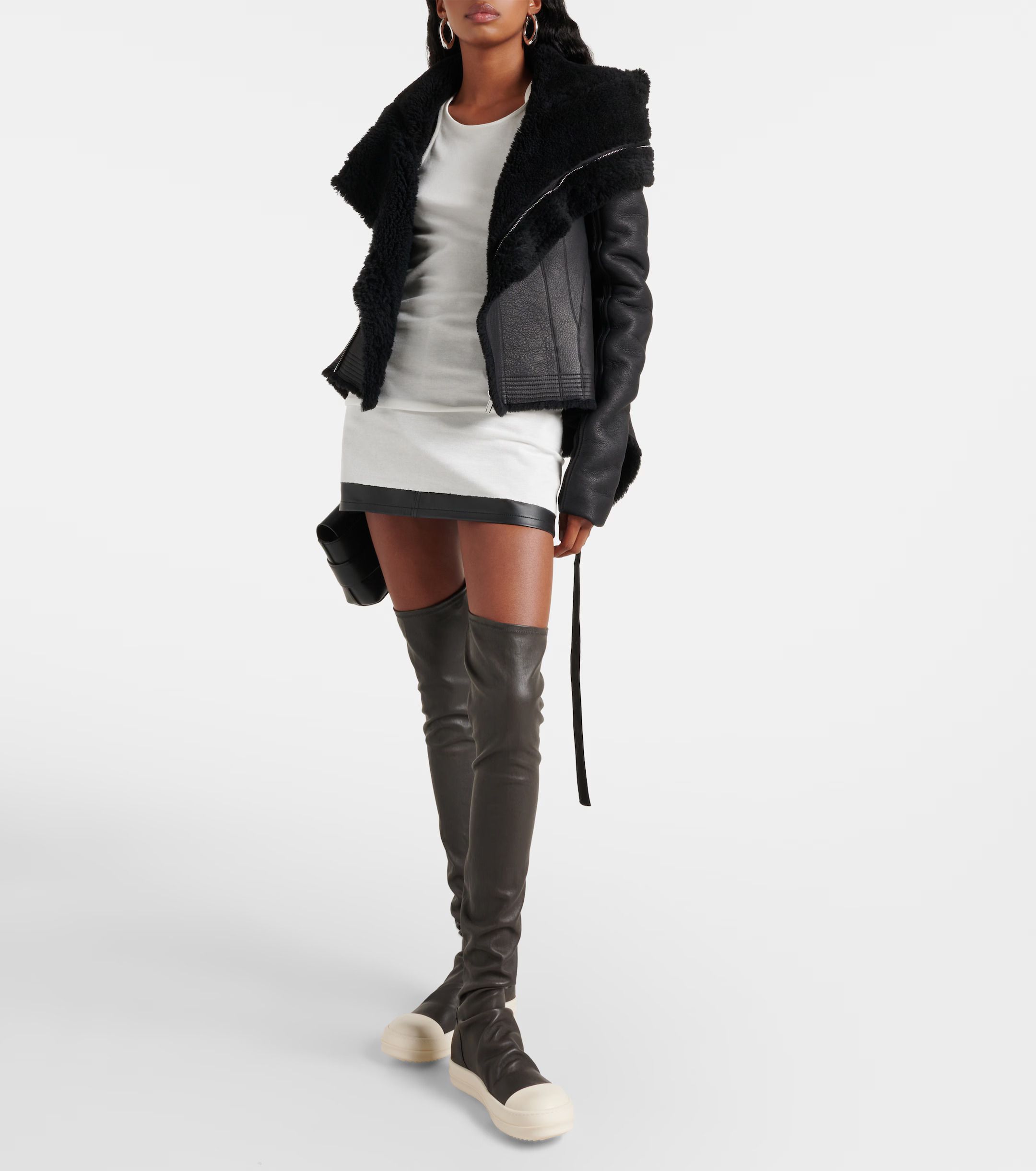 送料関税込☆RICK OWENS☆ストッキングニーハイレザースニーカー (RICK