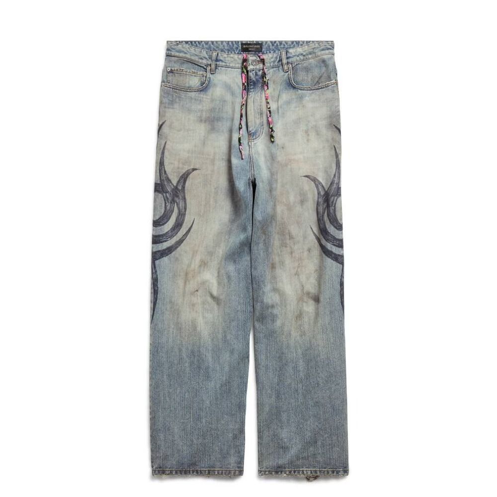 送料込+BALENCIAGA+Y2k ストレッチ ニー Baggy パンツ (BALENCIAGA