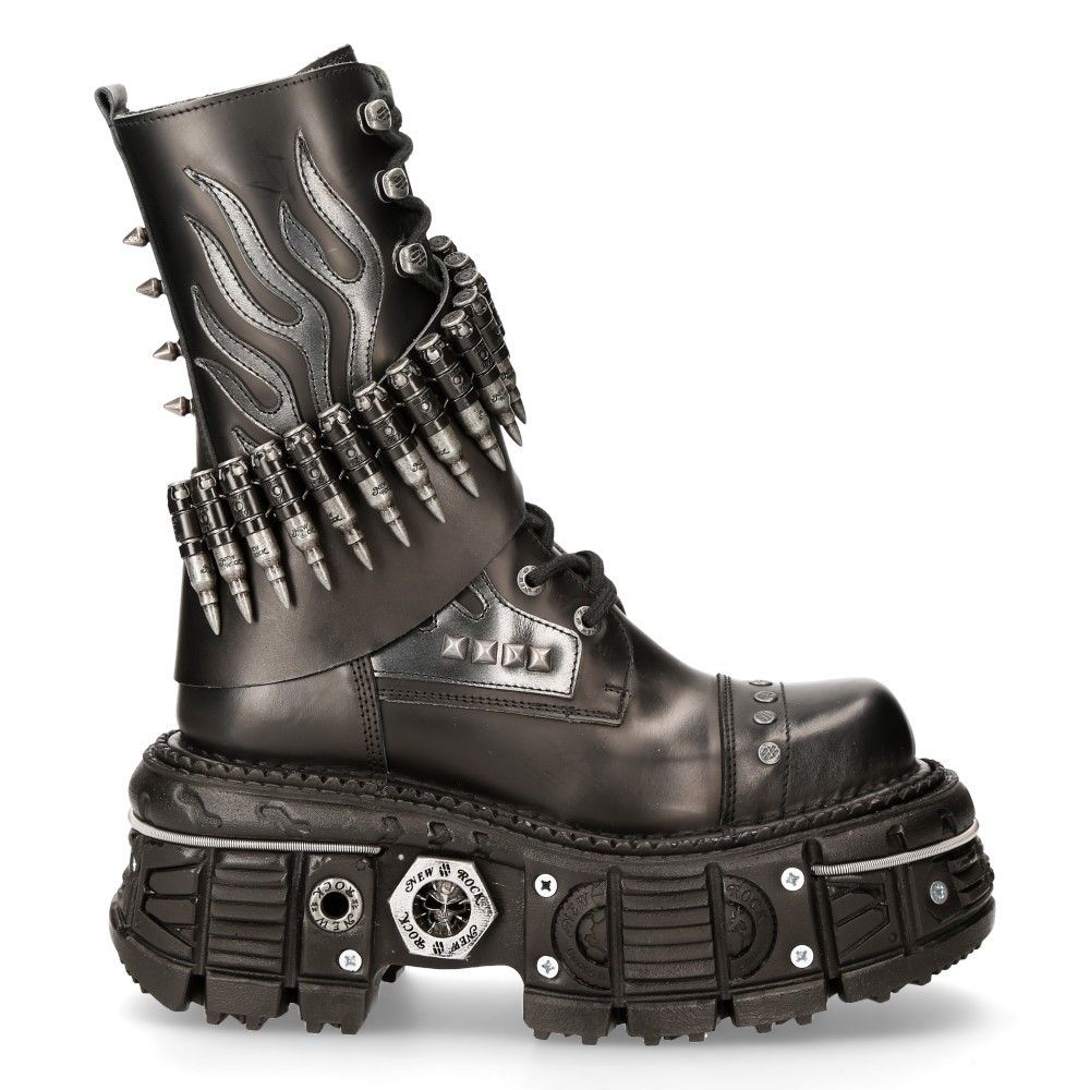 NEW ROCK☆M-297-C4 厚底ブーツ ブラック【関税送料込】 (NEWROCK