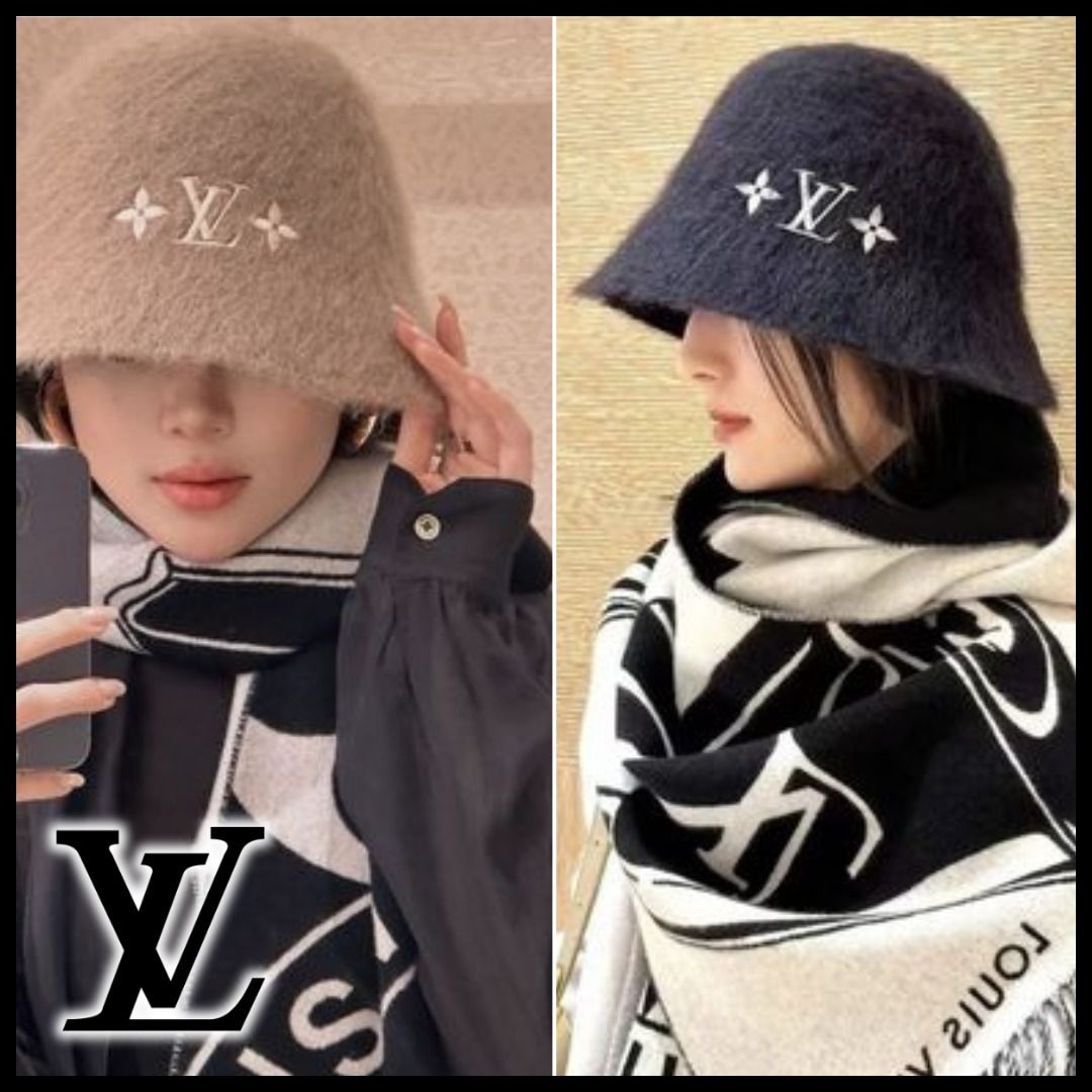 ふわふわで可愛い♪】ルイヴィトン LVフラフィー ハット 帽子 (Louis