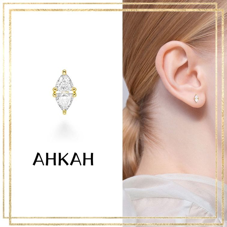 AHKAH アーカー ピアス セブロンロサンジュダイヤモンド 18K (AHKAH