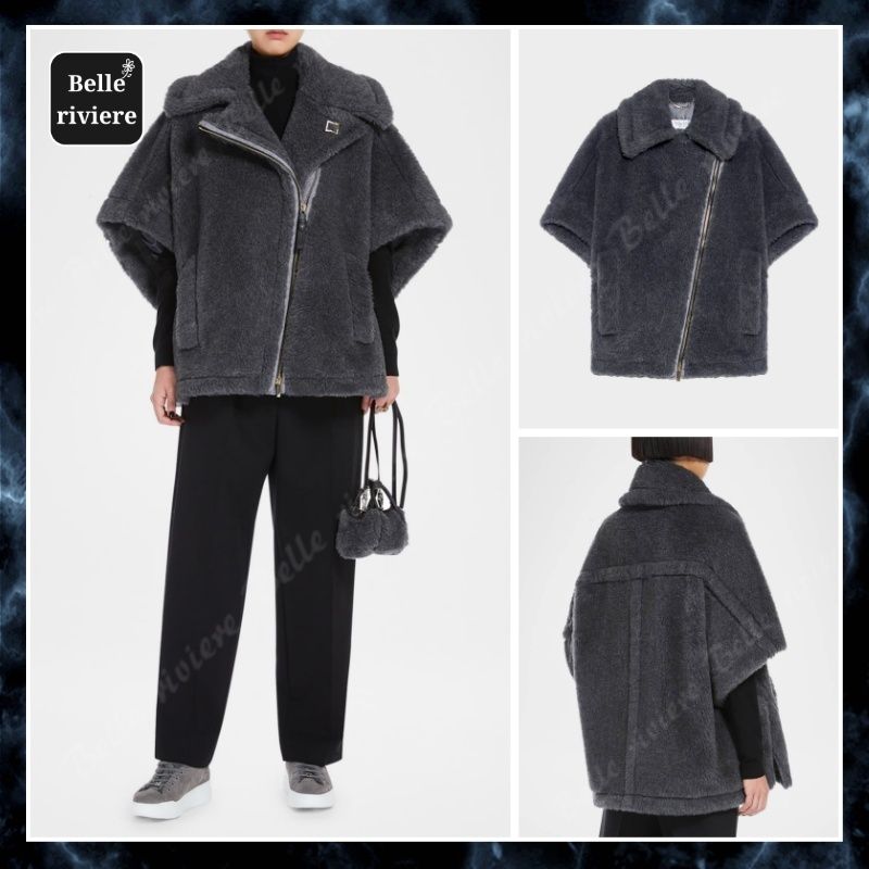 24PF new/Max Mara ニューマントウールブレンドケープ Cape Gray (Max