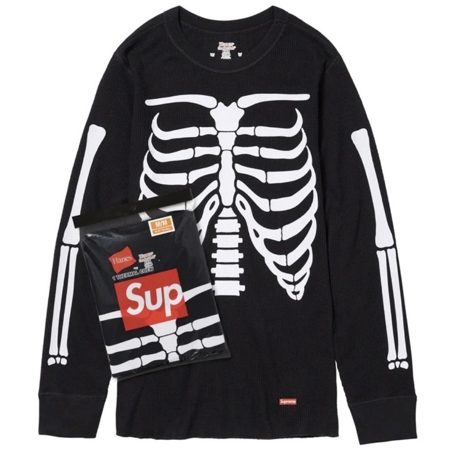 スカルボーン】Supreme × US Hanes サーマルロングスリーブ (Supreme/T