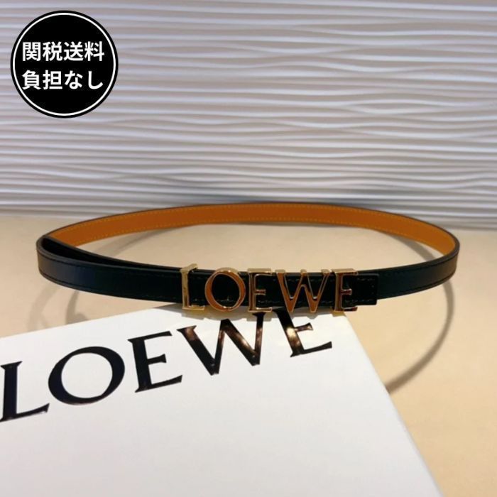 LOEWE ロゴバックル ベルト スムースレザー Black 関税送料込 (LOEWE