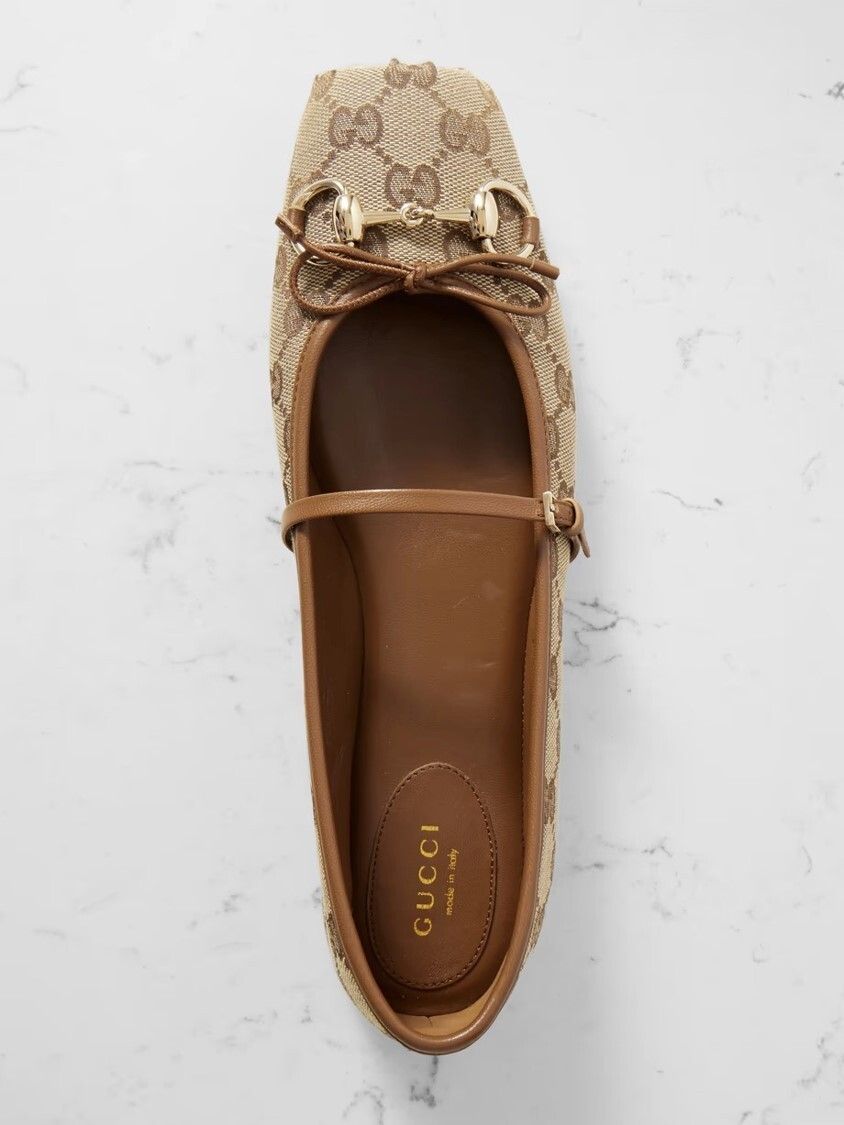Gucci バレーシューズベージュ/ブラウン GUCCI グッチ ホースビット