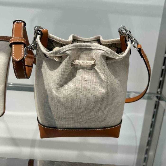 Gucci グッチ コットン キャンバス 巾着型 ショルダーバッグ 小 (GUCCI