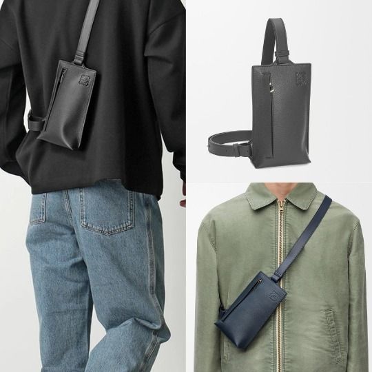 お洒落☆】ロエベ メンズ レザー ボディバッグ Tポケット (LOEWE
