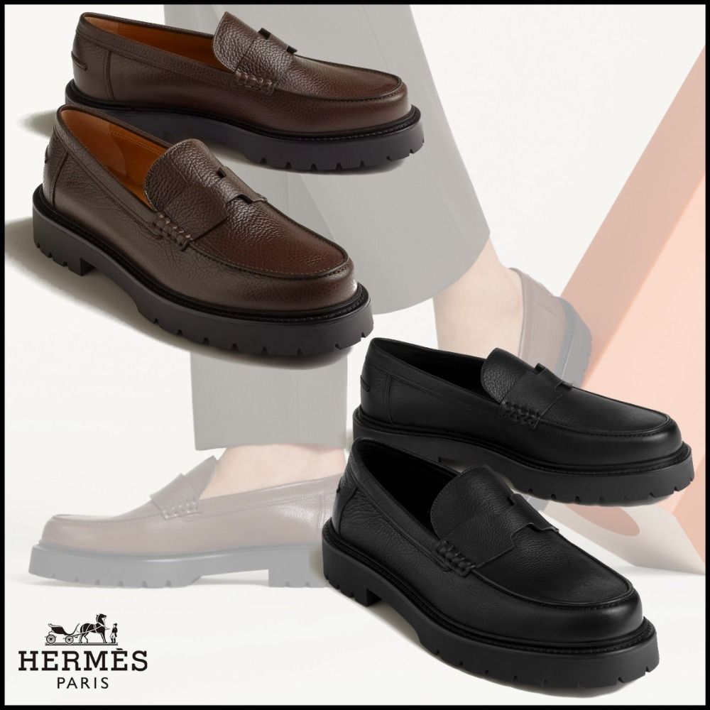 25新作 エルメス モカシン クレマン ローファー メンズ レザー (HERMES
