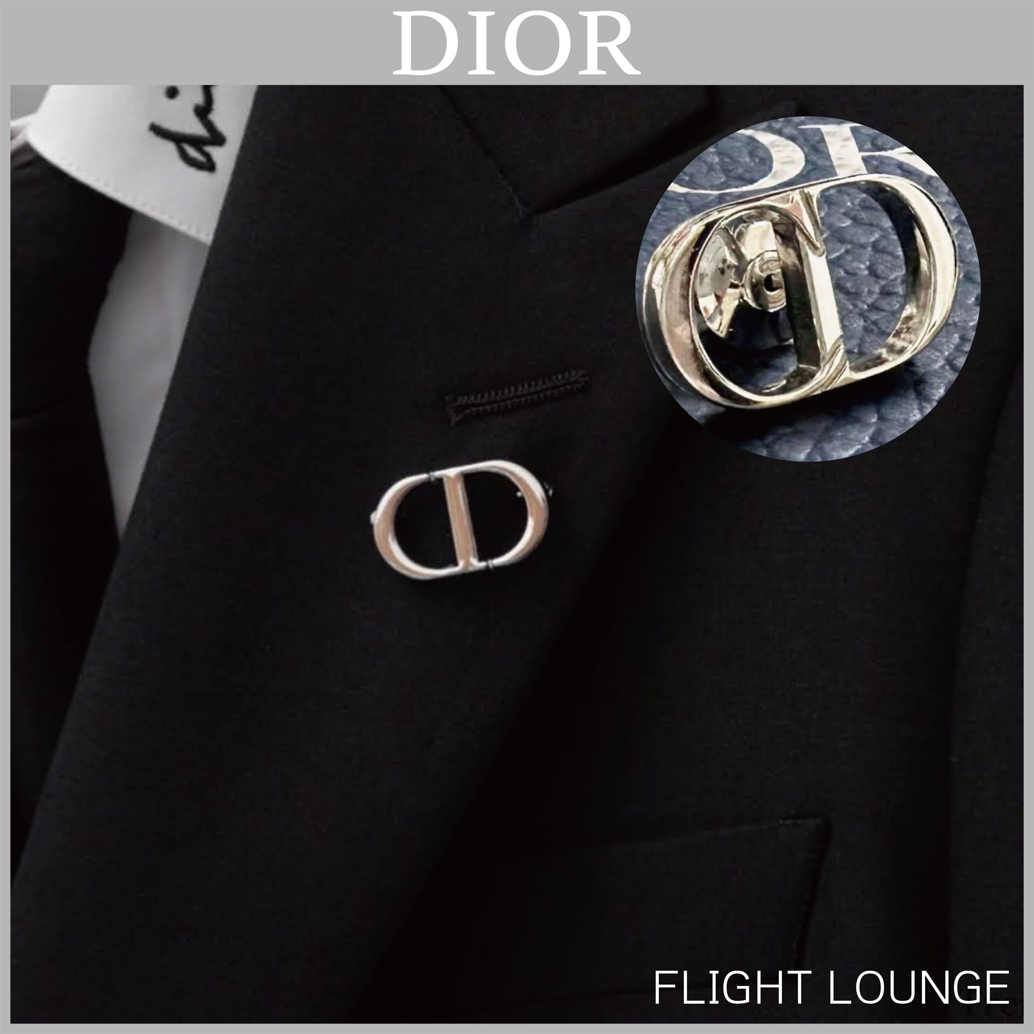 クールに決まる♪メンズDIOR CD Icon ピンブローチ シルバー (Dior