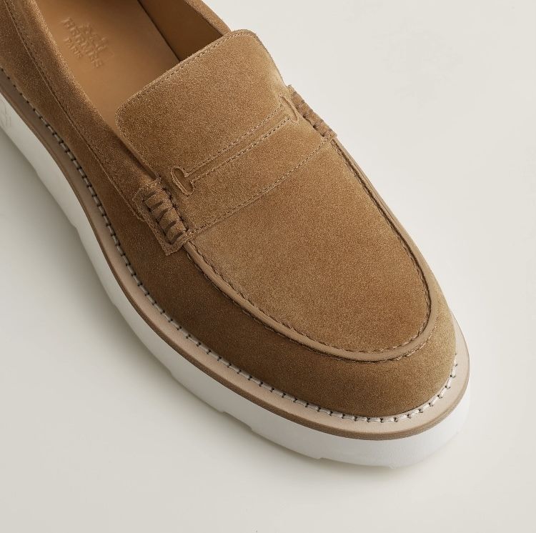 HERMES 新作 モカシン お洒落 ローファー 本革スエード Kris (HERMES