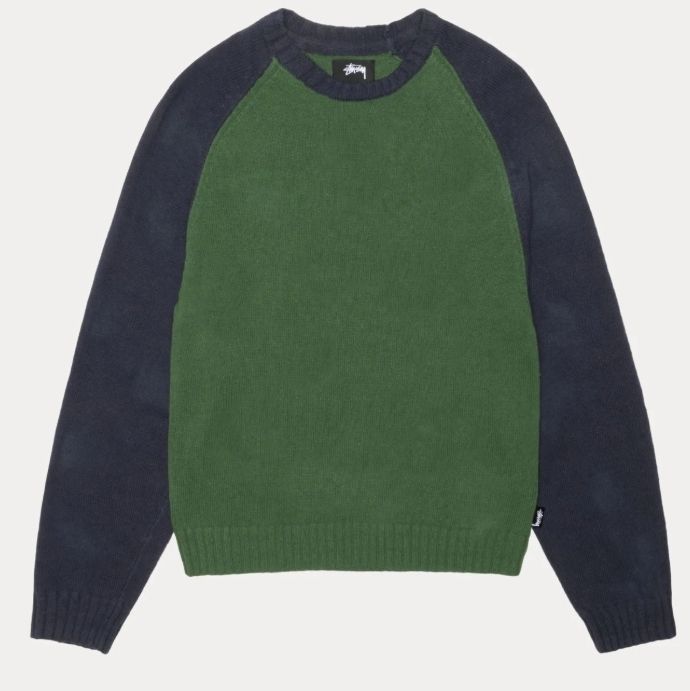 ☆25SS 大人気☆STUSSY COLORBLOCKED RAGLAN KNIT CREW (STUSSY/ニット