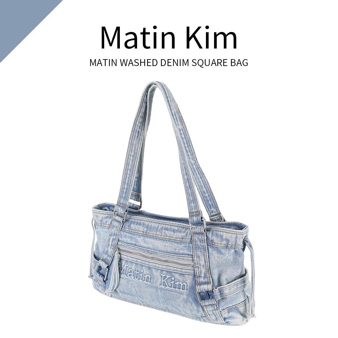 MATIN KIM ショルダーバッグ デニム WASHED DENIM SQUARE (Matin Kim