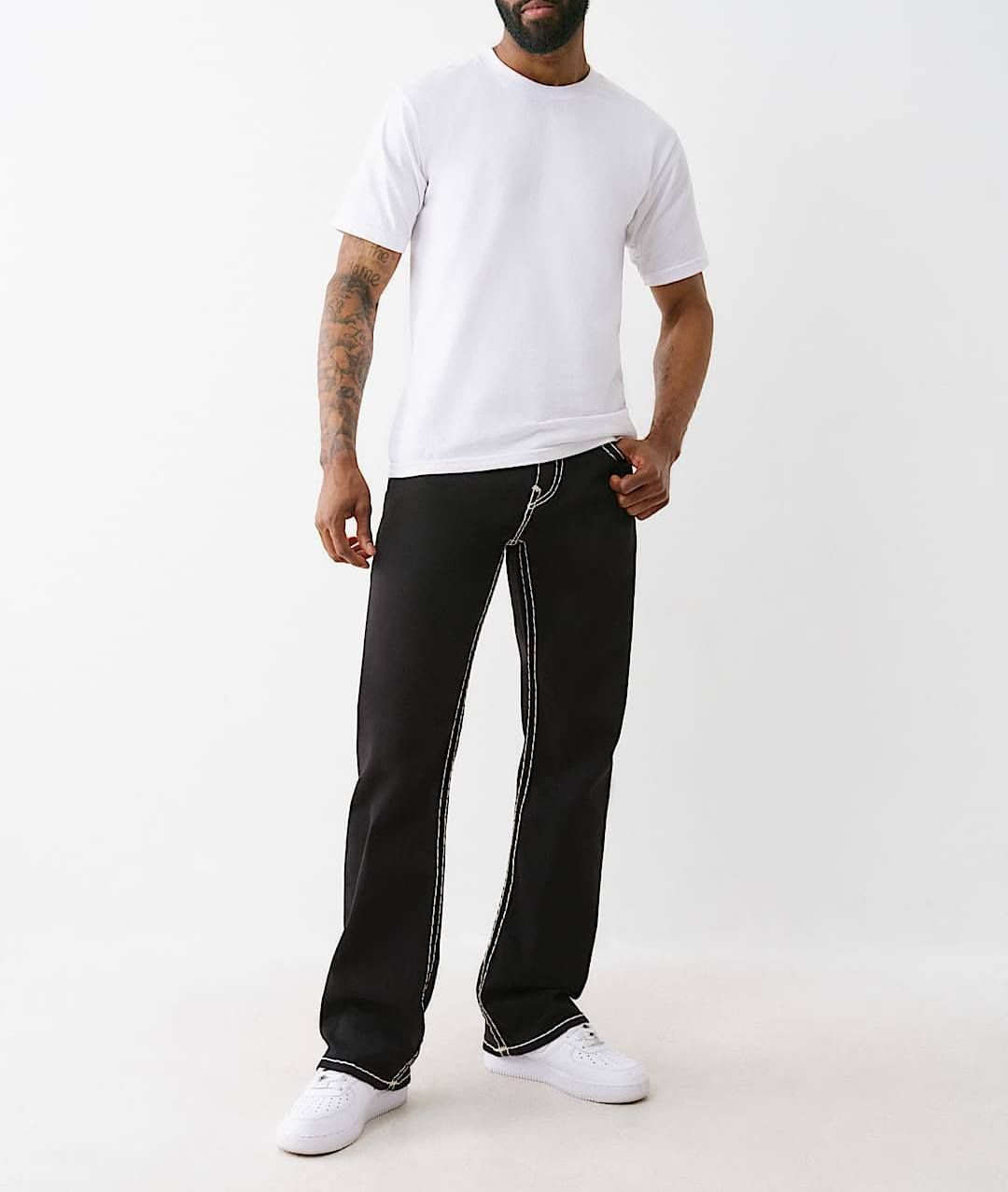 TRUE RELIGION BILLY SUPER T FLAP BOOTCUT ジーンズ 34 Black (TRUE