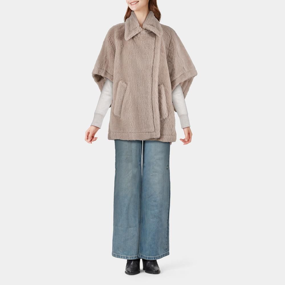BF】 MAX MARA [テベ] テディベア ケープ サンド (Max Mara/ポンチョ