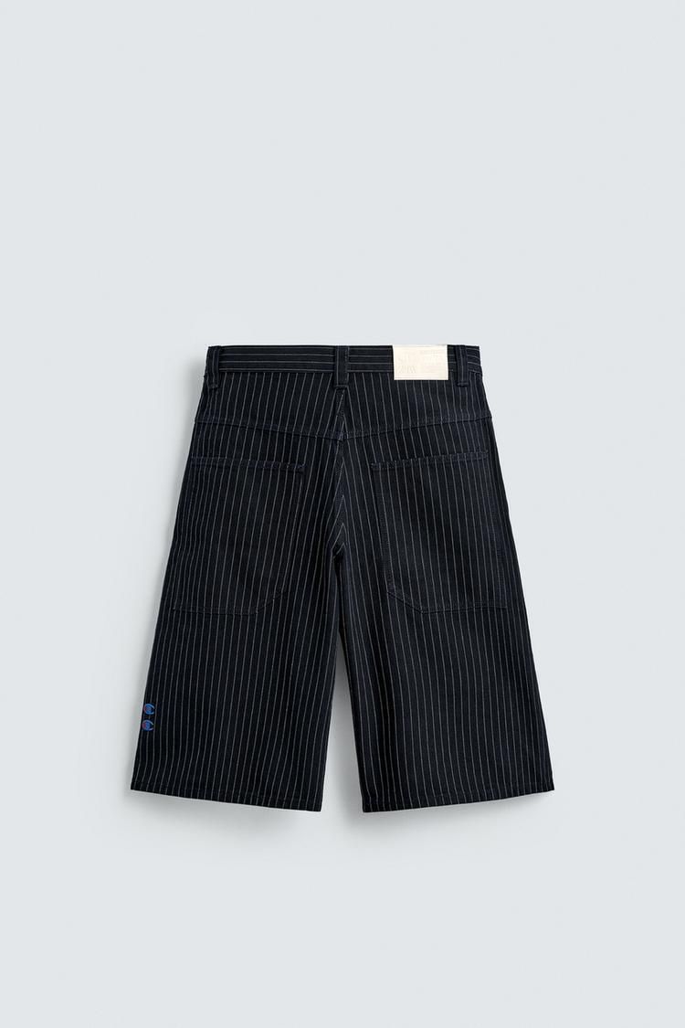 CHAMPION X ZARA ストライプ柄バギーフィットバミューダパンツ (ZARA