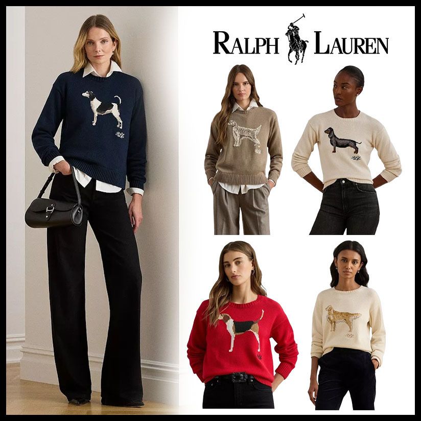 ラルフローレン インターシャニットドッグセーター (Ralph Lauren